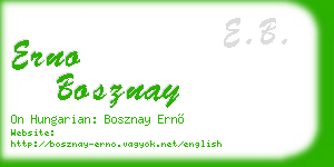 erno bosznay business card